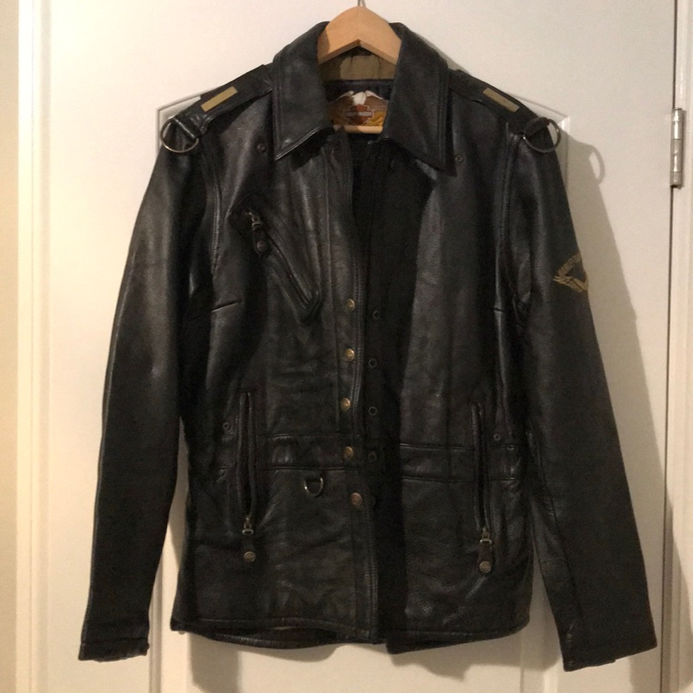 *WOW*Harley Davidson Biker Leather Jacket
